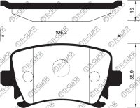 Тормозные колодки TG-0349/PN0349* Ti·GUAR