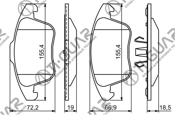 Тормозные колодки TG-0398/PN0398W* Ti·GUAR Тормозные колодки TG-0398/PN0398W* Ti·GUAR